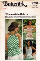 4291 1970s BACK WRAP BIAS OR NOT HALTER TOPS PATTERN 10